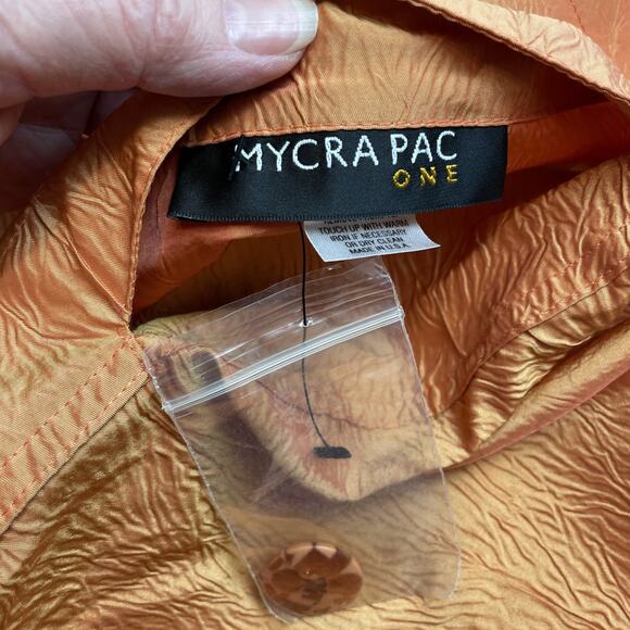 Mycra Pac One Donatella Raincoat Womens 2-M/L Pumpkin Shimmer Fall Lagenlook NWT - Picture 3 of 10